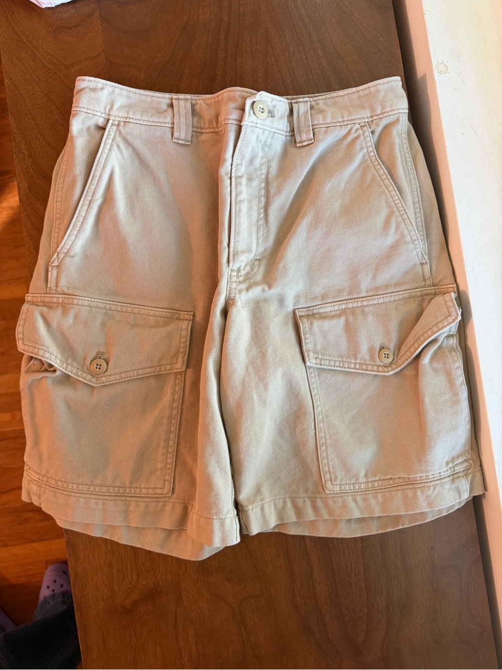 TNA Khaki Cargo Shorts with Flap Pockets
